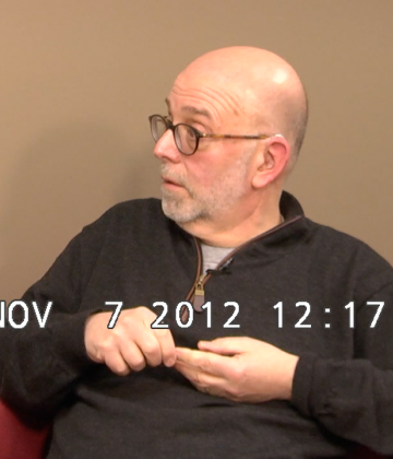 Still image of interview subject Larry Baione.
