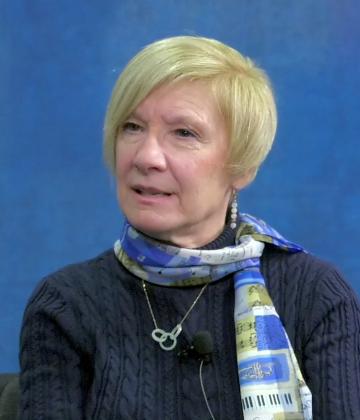 Still image of interview subject Suzanne Hanser.