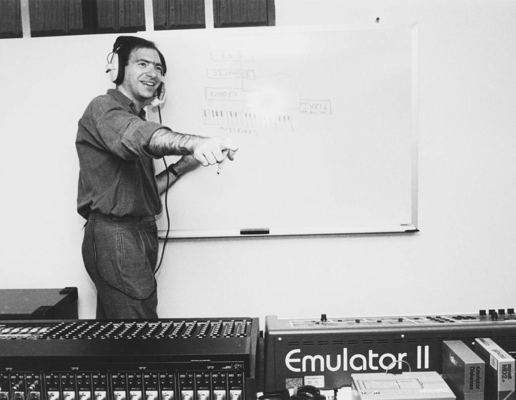Teaching a Performance Synthesis class, c. 1980s